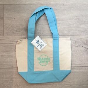 Trader Joe Mini Pastel Tote Bag- Blue